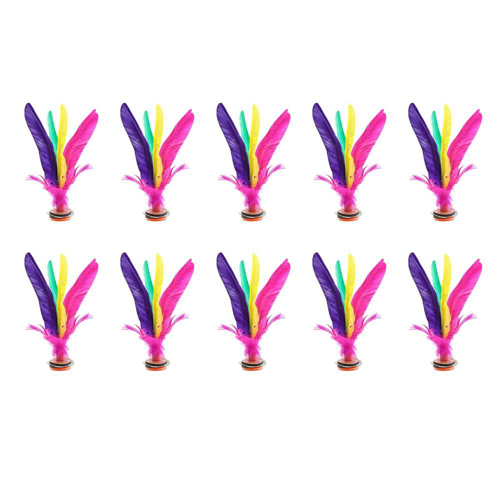 Forfar 10Pcs Feather Chinese Jianzi Foot Sports Toy Game Kick Shuttlecock Indoor Outdoor 
