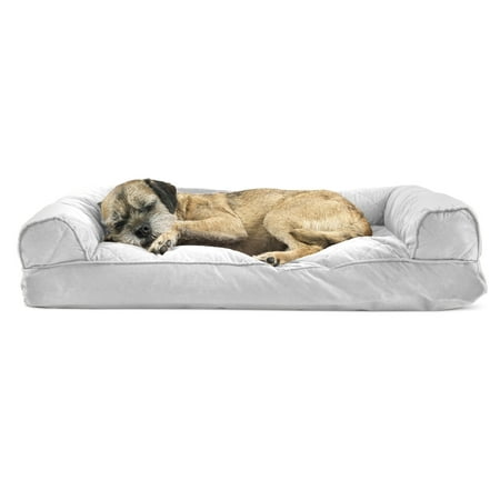 UPC: 0842229105292 | FurHaven Pet Products | Quilted Pillow Sofa Pet Bed for Dogs & Cats Silver Gray Medium