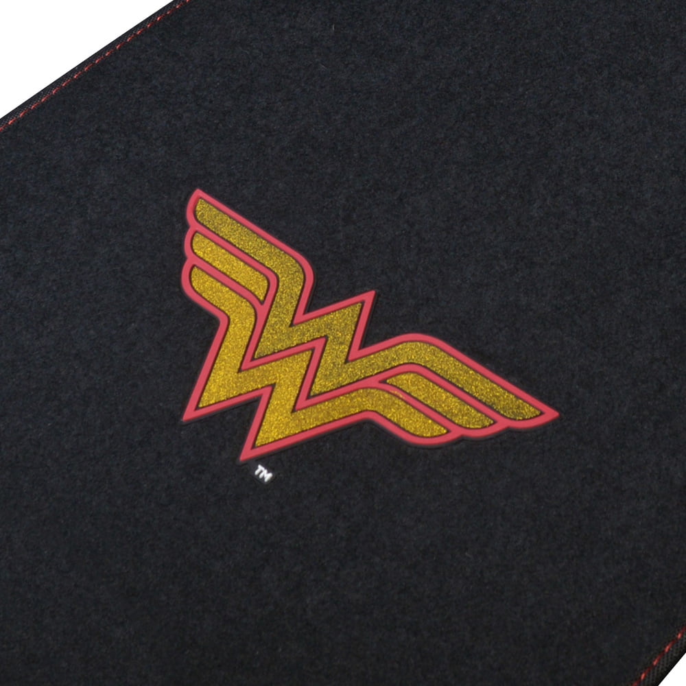 Warner Brothers DC Comics Classic Wonder Woman Licensed Auto Carpet Floor Mats, Universal Fit 4PC Set Front & Rear for Car Truck Van SUV
