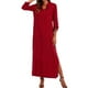 thumbnail image 2 of Mujeres Retro Long Maxi Vestido Elegante Sexy Señoras Larga Manga Collar Larga Línea Split Solid Shi Tomshoo Vestido Maxi, 2 of 2