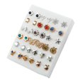 thumbnail image 1 of 100/36/18 Uds., aleación de diamantes de imitación, flores, Luna, corazón, amante, estrella, pendientes de tuerca, conjunto de Piercing, pendientes de Metal para mujer, conjuntos de joyería Tan Jianjun unisex, 1 of 2