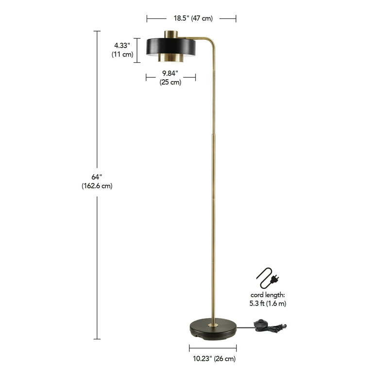 64-inch Antique Brass Floor Lamp