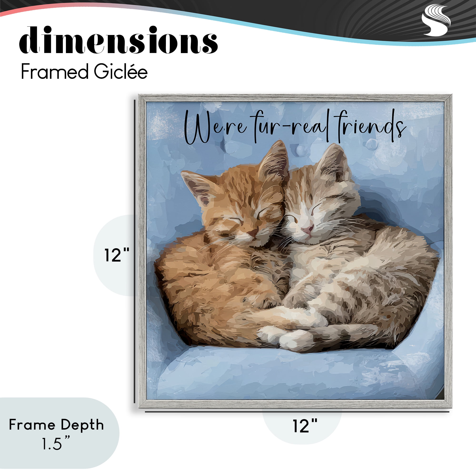 Stupell Industries We're Fur-Real Friends Gray Framed Giclee Art, design by Kim Curinga