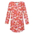 thumbnail image 5 of GILIGEGE Women's Valentine Tops Long Sleeve Shirts V Neck Hearts Floral Tunic Curved Hem Spring Casual Blouse,Henley Shirts for Women,3/4 Sleeve Shirts Fall Fashion Cute Work Outfits Clothes, 5 of 5