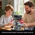 thumbnail image 3 of Set de construcción modelo de motor WINGIFT V8 con batería para niños mayores de 14 años, 3 of 9