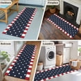 thumbnail image 5 of Rectangle Rug 2x6Ft, Independence Day Patriotic Stars on Blue Soft Non-Slip Washable Felt Carpet Pad, Red White Stripes Border Area Rugs for Living Room Bedroom Kids Room, 5 of 9