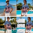 thumbnail image 4 of Whosucclay American Flag Palm Tree Print Matching Hawaiian Outfits for Couples 4th of July Mens Shorts Sleeve Graphic Shirts and Wommens Summer Sleeveless Midi Dress with Pockets, L, 4 of 7