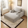 thumbnail image 6 of CARZZI LIFE 63" Plush Cloud Chaise Lounge, Chaise Lounge Couch with Sponge Support, Sofa Bed Couch with Ergonomic Pillows for Living Room and Home Theater, Grey, 6 of 8