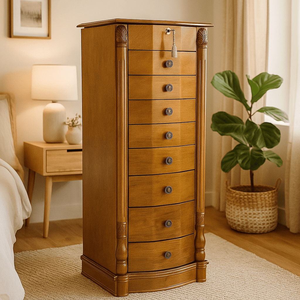 Hives and Honey Florence Free Standing Jewelry Armoire - Cherry