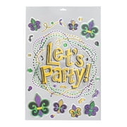 Way to Celebrate Mardi Gras Mask Window Cling Decoration, 12" x 17"