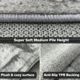 thumbnail image 3 of Hudson Comfort 9x10 Area Rug - Living Room Carpet - Machine Washable Area Rugs with Anti-Slip TPR Back - Super Soft 6mm Pile Height Pet-Friendly Rugs - Gray, 3 of 9