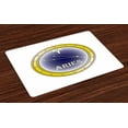 thumbnail image 1 of Ambesonne Zodiac Aries Place Mats Set of 4, Sign Constellation, Standard Size, Navy Blue Orange, 1 of 4