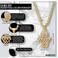 thumbnail image 6 of SteelTime Men's 18K Gold Plated Stainless Steel Basketball Hoop Chain Pendant Necklace, 6 of 9