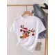thumbnail image 2 of Camiseta con estampado de ciervo de dibujos animados para mujer, Top de vacaciones de Navidad, camisa de Año Nuevo para mujer, ropa, camiseta gráfica, 2 of 5