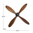 thumbnail image 3 of DecMode Dark Brown Metal 4 Blade Airplane Propeller Wall Decor with Aviation Detailing, 3 of 9