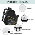 thumbnail image 4 of Game Controller Black Pattern Backpack for School, Cute School Bag with Adjustable Shoulder Straps and Padded Back, 15"x11.42"x5.5", 4 of 5