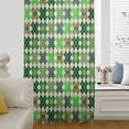 thumbnail image 5 of Saint Patrick's Day Sheer Curtains 63 Inches Long, Vintage Green Plaid Lucky Clovers Light Filering Curtains, Breathable Simi Curtain Privacy Drapes for Living Room Bedroom Window Treatment, 5 of 9