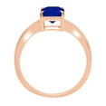 thumbnail image 2 of 1 ct Radiant Cut Simulated Blue Sapphire Solitaire 18K Rose Gold Womens Engagement Ring, 2 of 3