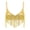 Gold, variant on Sequin Tassel Crop Top for Women Fringe Wireless Unlined Bra Sparkly Belly Dance Party Accessory Hot Pink S