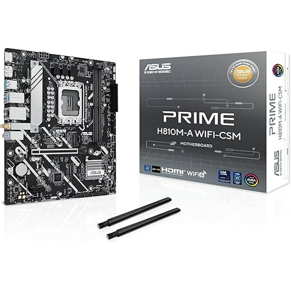 ASUS Prime H810M A WiFi CSM Intel H810 LGA 1851 mATX Mos Discreto DDR5 PCIe 4.0 2X M.2 Intel 1Gb Ethernet Wi Fi 6 DisplayPort HDMI USB 10Gbps USB Frontal 5Gbps Type C
