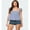 Blue, variant on Women's Babydoll Tank Tops Stylish Plaid Loose Hem Square Neck Ruffled Flying Sleeve Camisoles for Summer