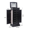 thumbnail image 2 of Topcobe Jewelry Armoire with Mirror, 7 Drawers, 24 Necklace Hooks, 2 Side Swing Doors - Black, 2 of 7