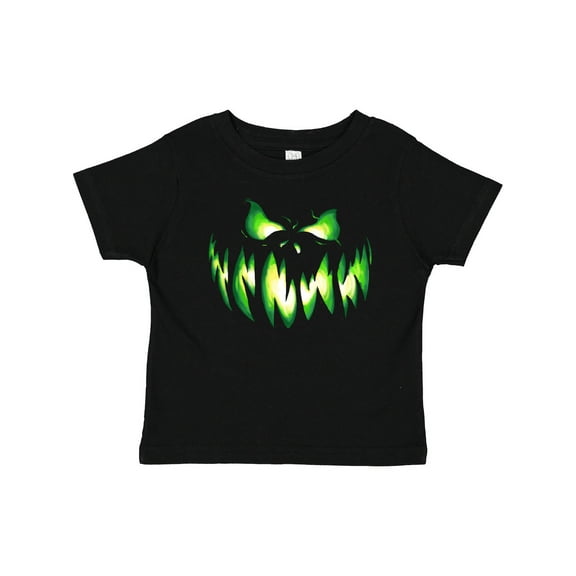 Inktastic Viciously Grinning Pumpkin Face in Lime Green Glow Boys or Girls Baby T-Shirt