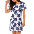 thumbnail image 2 of Fotbe Boho elephant Bata de Dormir para Mujer con Estampado, Camisón de Algodón de Manga Corta, Ropa de Dormir Casual, 2 of 6