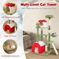 thumbnail image 4 of Demi Bonn 61" Christmas Decor Cat Tree Tower for Indoor Cats, Multi-Level Cat Climbing Tower with Cat Condos, Top Perches, Hammock, Green, 4 of 7