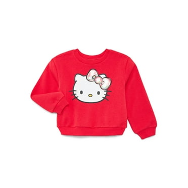 Hello Kitty Toddler Girls Fleece Novelty Crew Sweater, Sizes 2T-5T
