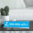 thumbnail image 3 of Social Media Addict, Light Blue Silver Frame, Desk Sign (2x8”), 3 of 3