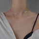 thumbnail image 3 of Gargantilla brillante de plata de ley S925 entera, cadena de clavícula, collar geométrico corto para mujer, sentido del diseño de nicho de moda, 1 pieza-plata, 3 of 5