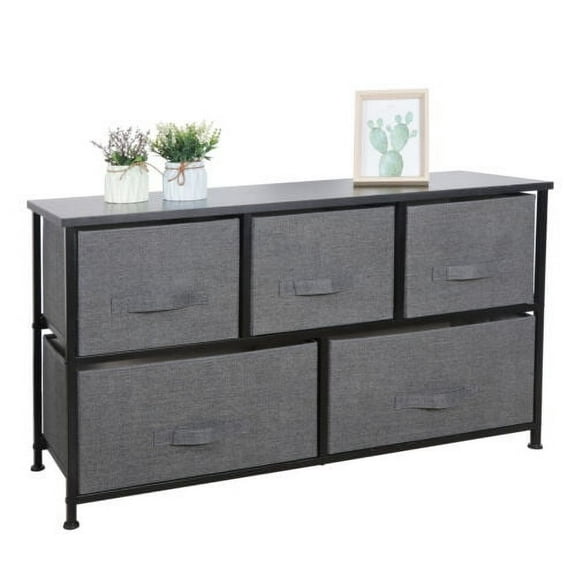 38.7" Extra Wide 5 Drawers Storage Cabinet Dresser Storage Closets 4 Colors