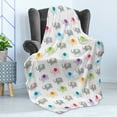 thumbnail image 4 of Cartoon Soft Flannel Fleece Throw Blanket, Elephants in Various Color Combinations Animal Fun Children Friendly Design, Cozy Plush for Indoor and Outdoor Use, 50" x 70", Multicolor, by Ambesonne, 4 of 5