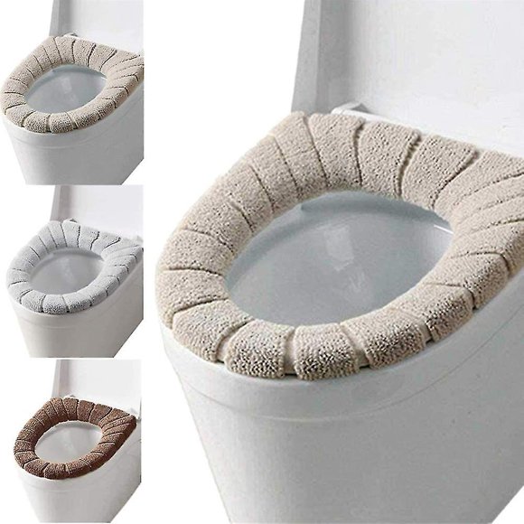 3Pcs Toilet Seat Cover Warm Soft Washable Mat Closestool Mat Seat Case Toilet Lid Cover