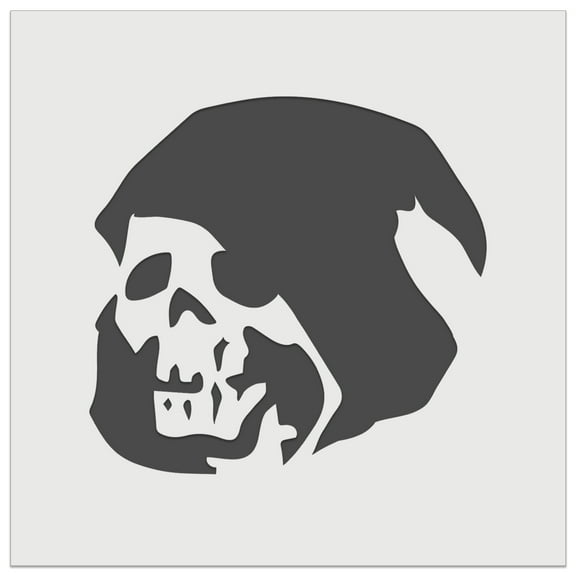 Grim Reaper Death Skeleton Hooded Head Halloween DIY Cookie Wall Craft Stencil - 5.5 Inch