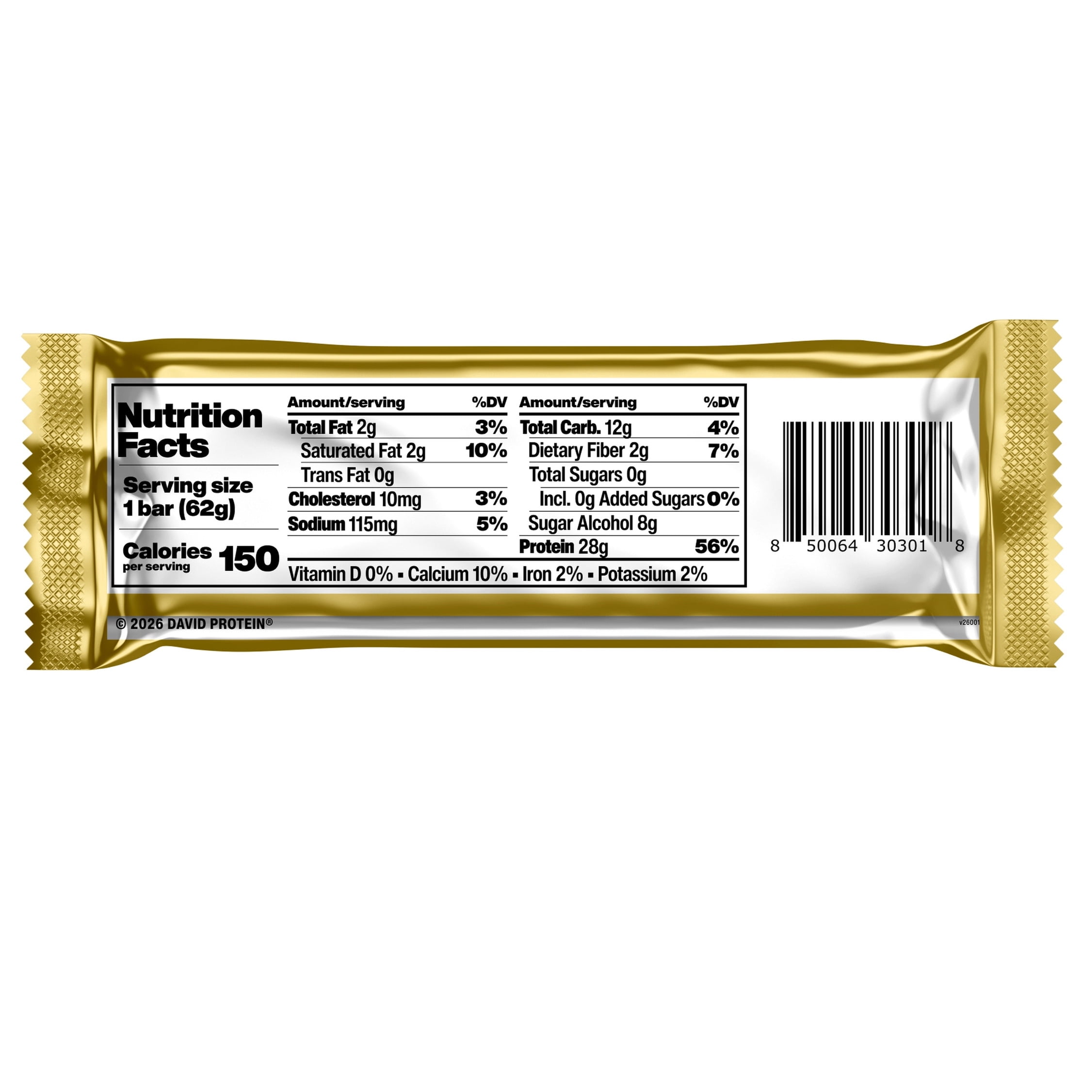 David High Protein Bars, Cake Batter- 28g Protein