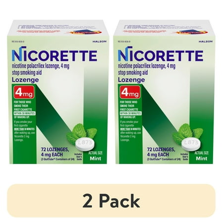 (2 pack) Nicorette Nicotine Lozenges, Stop Smoking Aids, 4 mg, Mint, 72 Count