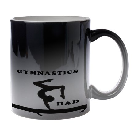 

KuzmarK Black Heat Morph Color Changing Coffee Cup Mug 11 Ounce - Gymnastics Dad_1