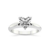 1 Carat IGI Certified Heart Shape Lab Grown Diamond Engagement Ring | 14K White Gold |Eloise Solitaire Knife Edge Lab Diamond Ring | FG-VS1-VS2 Quality Friendly Diamonds
