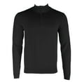 thumbnail image 4 of Men's Sweater Long Sleeve Quarter Zip Up Mock Neck Cotton Blend Pullover Top, Wheat, M, 4 of 6