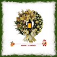 thumbnail image 1 of Corona de Navidad Artificial con lámpara LED Retro brillante, bola de arco, flor roja grande para puerta delantera, fiesta de Navidad, ventana, puerta de chimenea, 1 of 4
