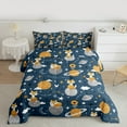 thumbnail image 2 of jejeloiu Cute Wild Fox Bedding Comforter Set,Galaxy Planet Pattern Twin Comforter Sets,Blue Gray Orange Bedding Set For Teens,Ultra Soft Home Decor,2pcs, 2 of 8