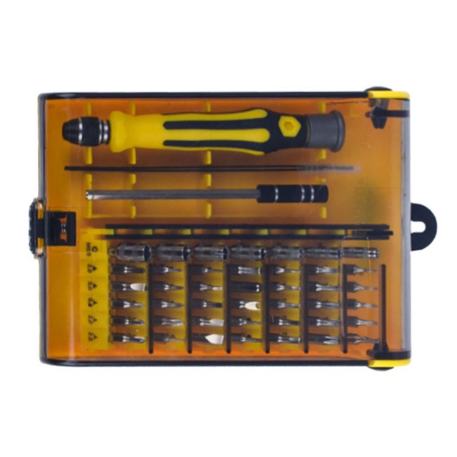 Kit de herramientas de destornillador 45 en 1 con puntas, mango y pinzas, barra de extensión para reparación electrónica.