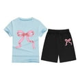 thumbnail image 3 of CAIXIA Girls 2 Piece Outfits Size 7/8 Girls Summer Casual Outfit Set Short Sleeve Graphic Tee With Pocket Shorts Comfort, 3 of 3
