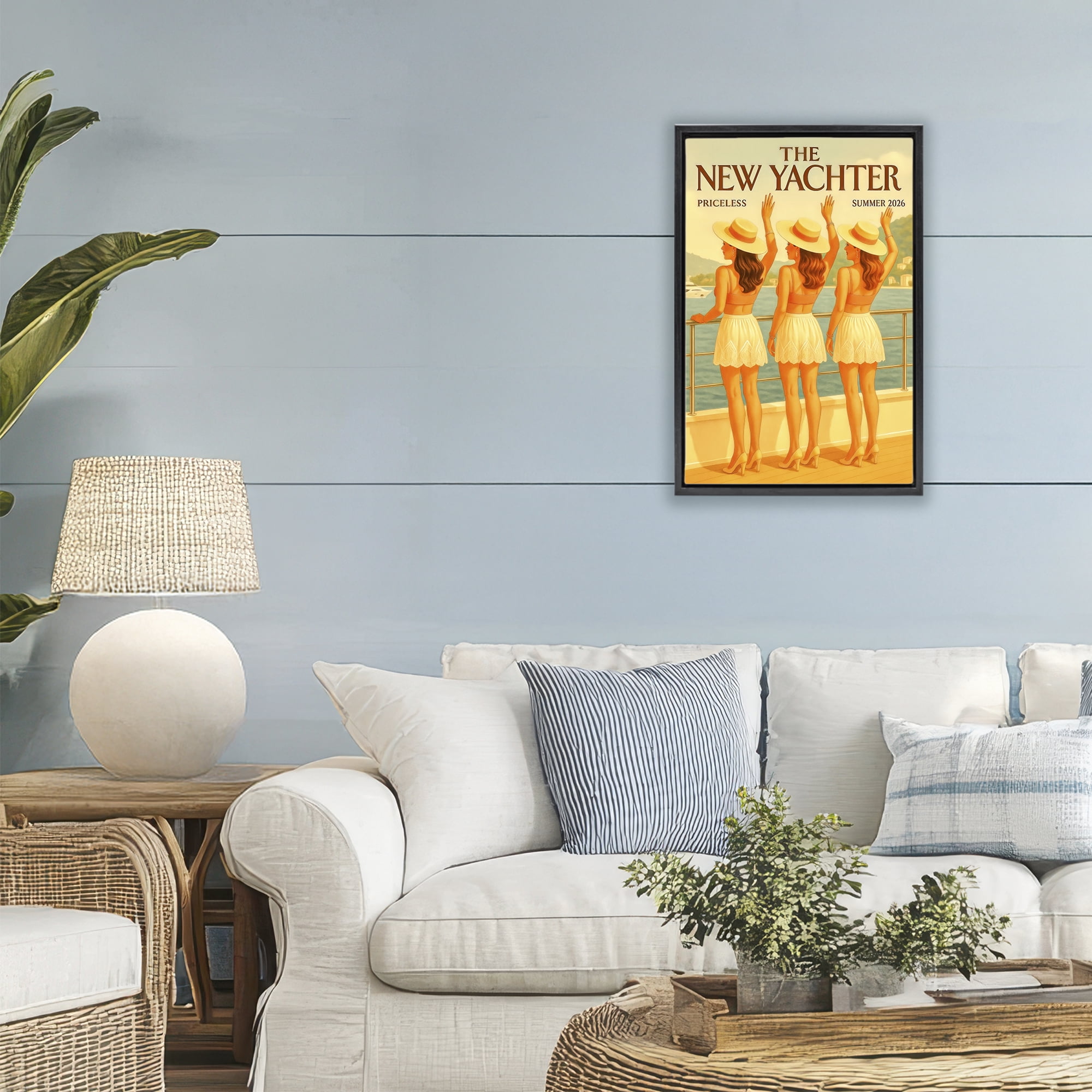 Stupell Industries Magazine Parody Fashion Trio Black Framed Floater Canvas Wall Art, design by Grotto Studios