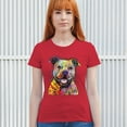 thumbnail image 3 of Tee Hunt Beware of Pit Bull T-Shirt Dean Russo Art Colorful Cute Dog Women's T-Shirt Tee, Red, X-Large, 3 of 5