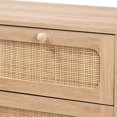 thumbnail image 5 of Baxton Studio Elsbeth Mid-Century Modern Oak Brown Finished Wood and Natural Rattan 5-Drawer Storage Cabinet, 5 of 5