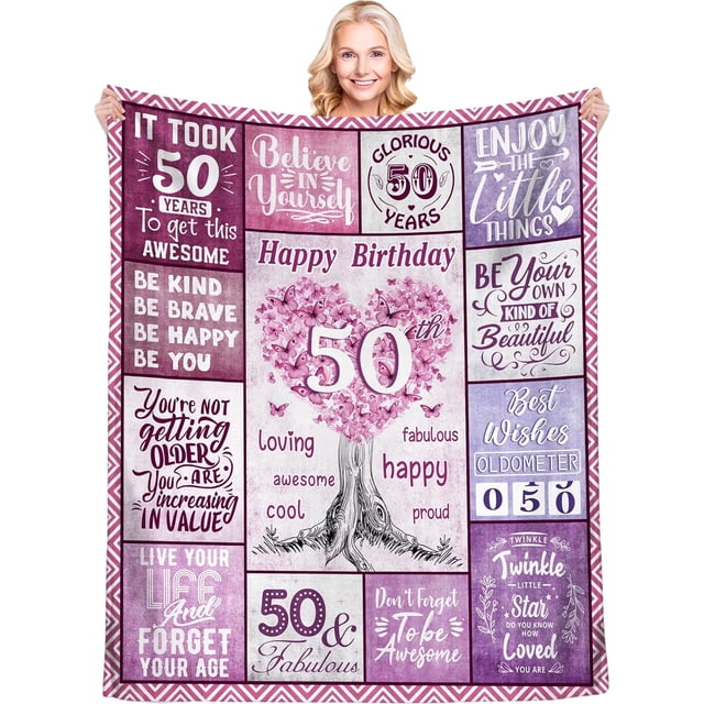 LHSHID 80th Birthday Gifts for Women 80 Years Old Birthday Gifts Unique 80th Birthday Decorations Gift Best 80th Birthday Gift Ideas for Mom Wife Sister Friend Happy Birthday 50x60in