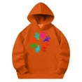 thumbnail image 5 of Spazoro Girls Hooded Sweatshirts, Fashion Cute Print Long Sleeve Soft & Comfy Fall Winter Tops for Girls Orange Size 7 T, 5 of 6
